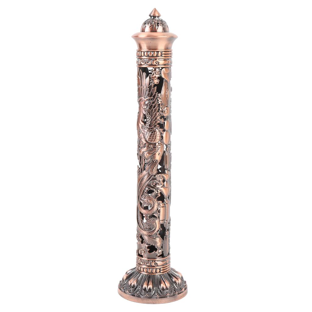 Vertical Incense Dragon Phoenix Retro Incense Tower Holder for Meditation Room Tea Room Decor
