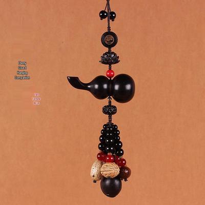 Ebony Blackwood Gourd Fulu Car Rearview Mirror Charm Ornament
