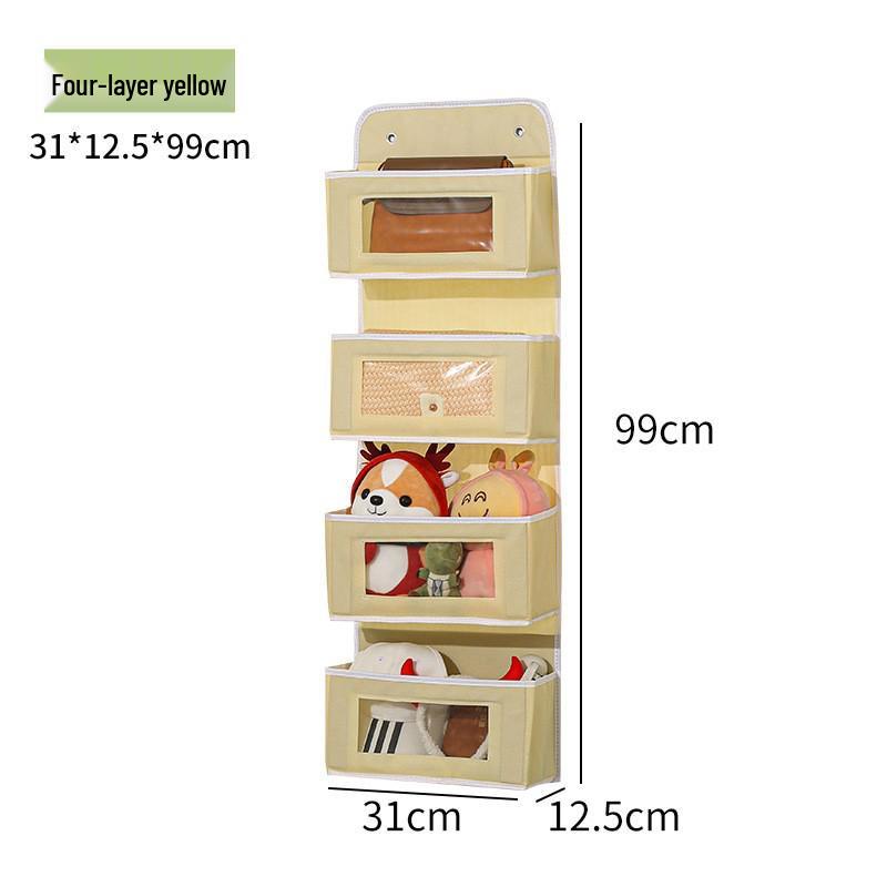 Wall-Mounted Fabric Hanging Organizer with Pockets - Essential Over-the-Door Storage for Dorms and Homes