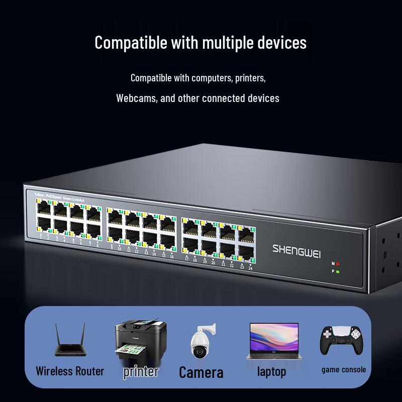 Shengwei 24-Port Full Gigabit Commercial Network Switch