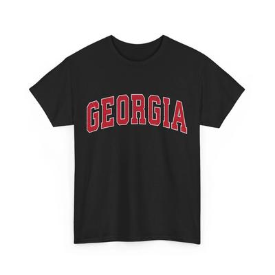 Georgia GA Vintage Atletica Sportiva Rossa Stile Anni '80 '90 T-shirt