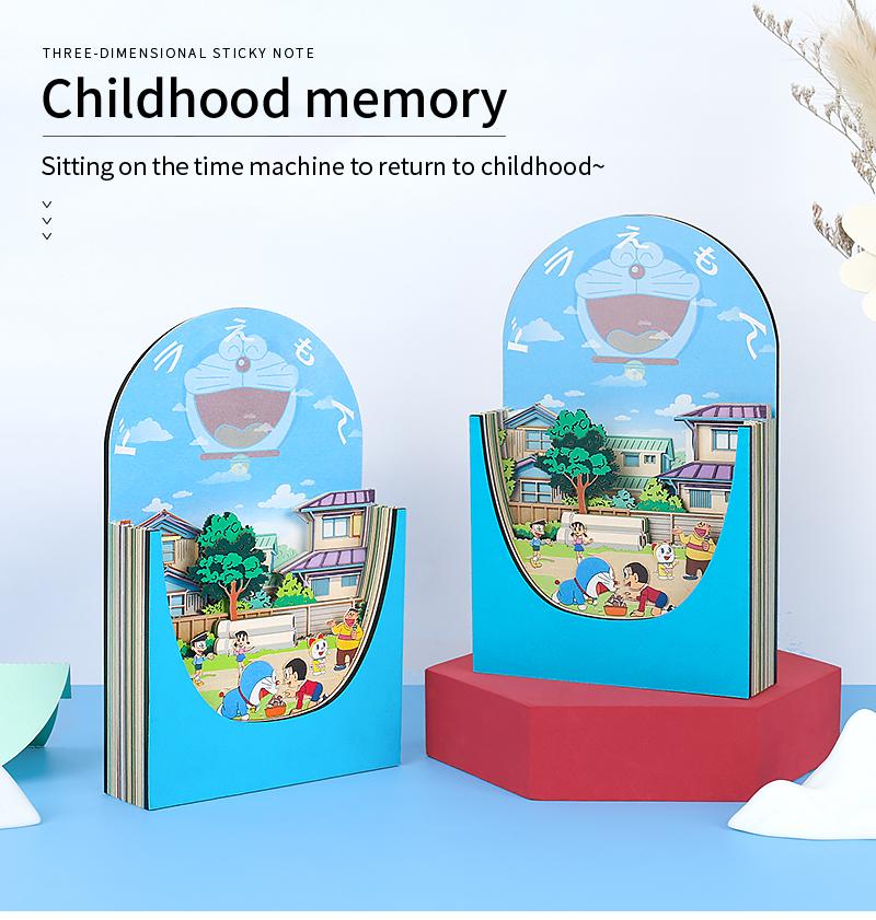 New Arrivals Interesting Doraemon 3D Memo Pads Stationery Office Stationery Supplies (Blue,9*2.5*14CM)