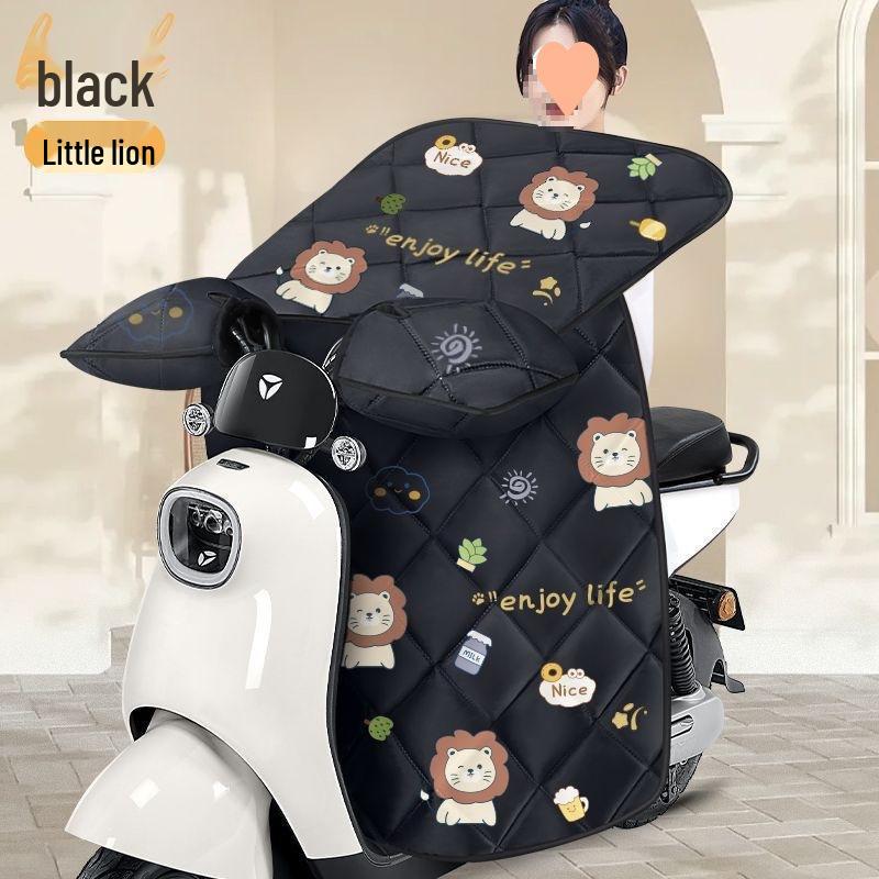 Electric Vehicle Plush Windshield Cover - Thickened, Enlarged, Waterproof, and Windproof for Winter Protection.