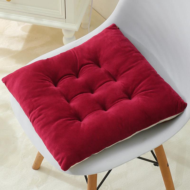 1pcs Solid Color Thickened Soft Plush Student Stool Cushion Circular Meditation Mats Square Living Room Floor Cushions Anti Slip Balcony Pads