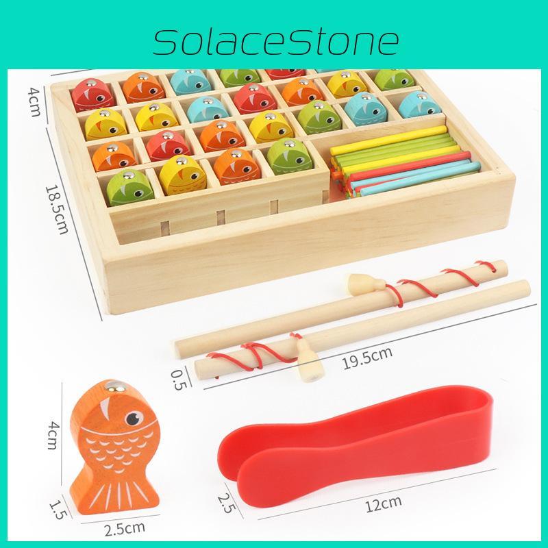 Educational Wooden Fishing Game For Children With Magnetic Fish Learning Puzzle For Kids