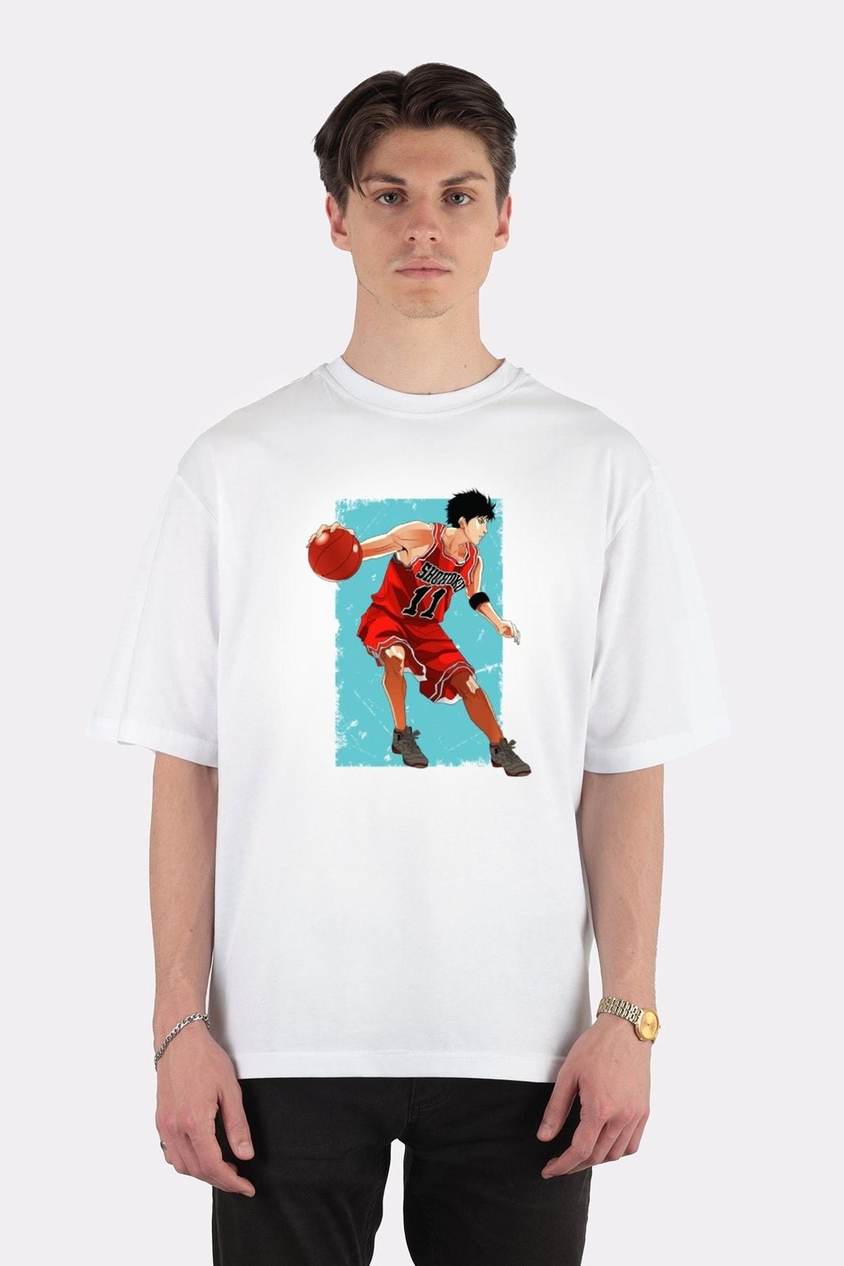 

Unisex White Oversize T-shirt Slam Dunk - Rukawa