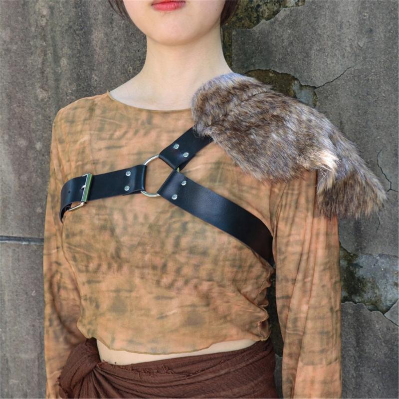 Soft Practical Faux Furs Wrap Theater Performances Shawl For Cosplay Costumes Cold Weather Outfits And Travel Use