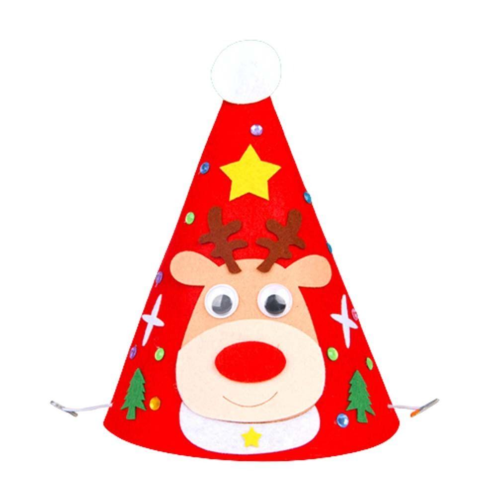 Material Pack Merry Christmas Hat Christmas Cartoon Pointed Hat  Children/Adult