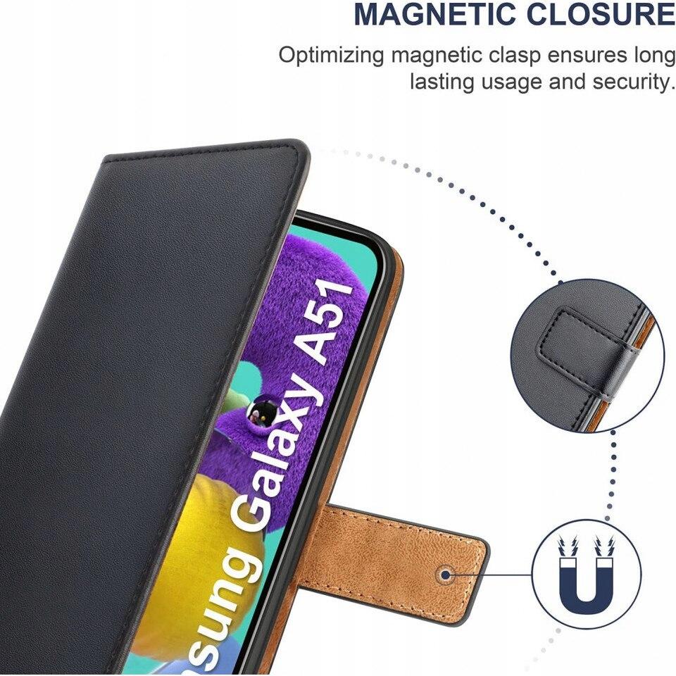 YNMEacc Leather Flip Case with Compartments for Samsung Galaxy S21 Black