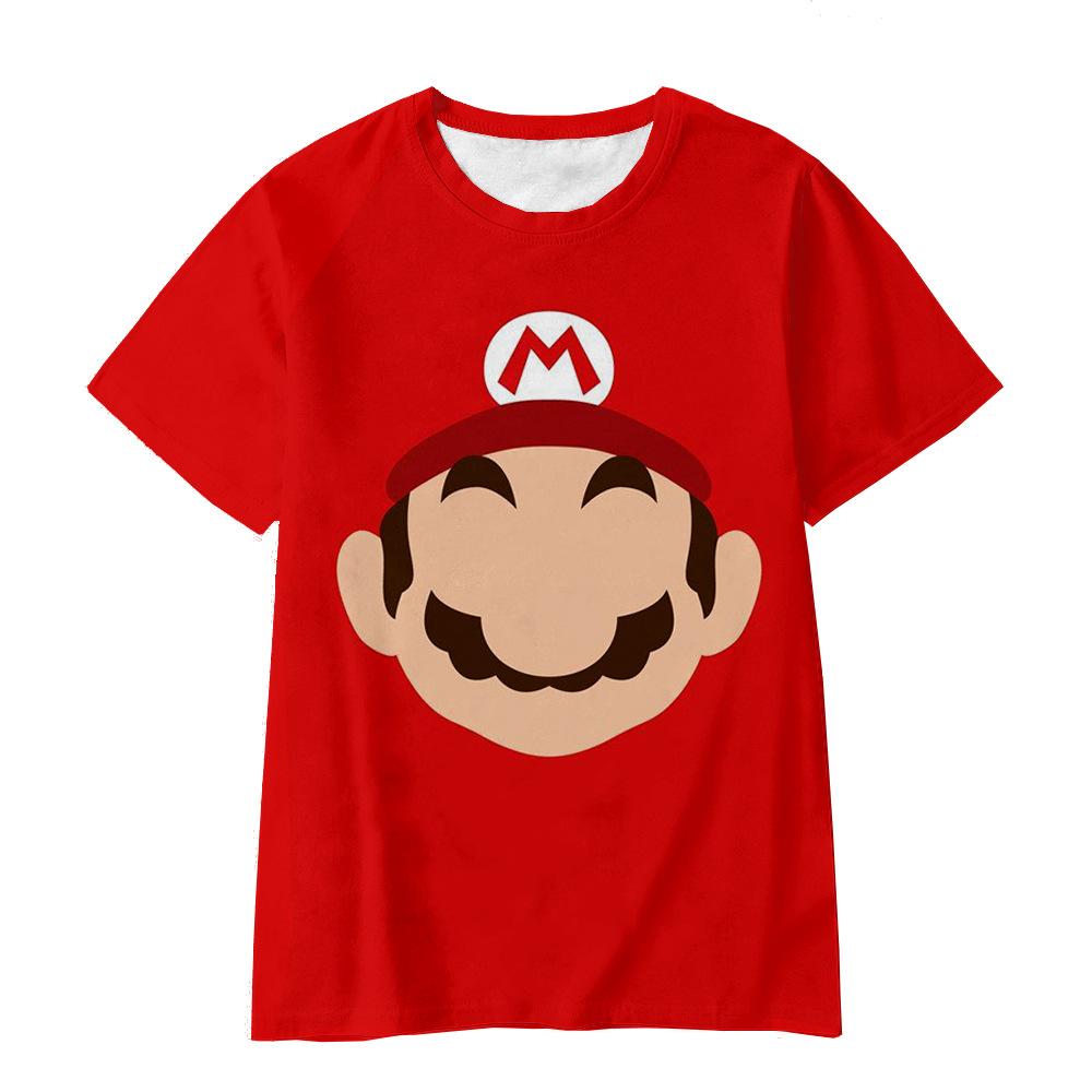 Magliette Estive Girocollo 3D Stampate Super Mario Moda Casual Manica Corta Bambini Ragazzo e Ragazza Bambini Unisex
