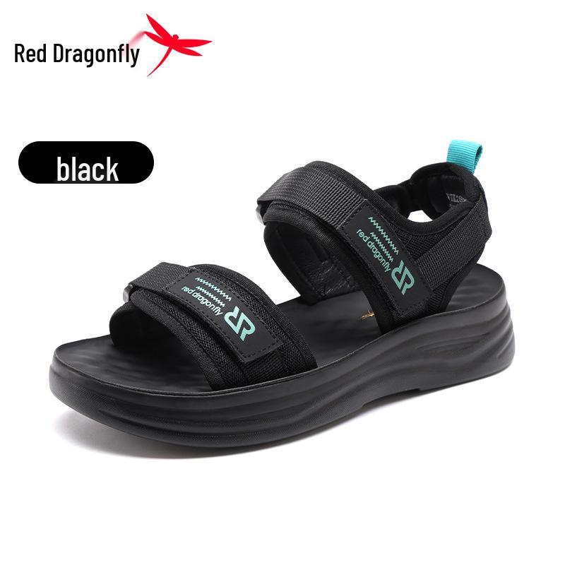 Women s 2026 Red Dragonfly Black Summer Beach Sandals - Thick, Soft Sole, Sporty Dad Style. 37
