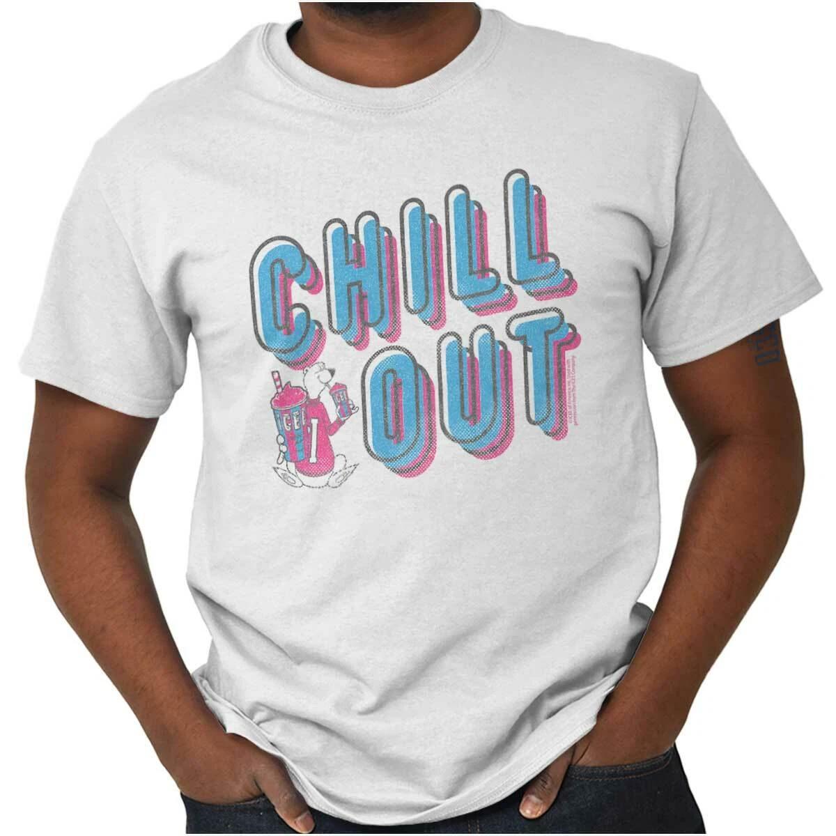 Chill Out Good Vibes Vintage Icee Polar Bear Womens or Mens Crewneck T Shirt Tee XXXL
