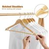Wood Hangers 360° Swivel Hook and Notches Wood Clothes Hanger for Hanging Garments and Accessories with Non-Slip Bar Natural Pack of 12