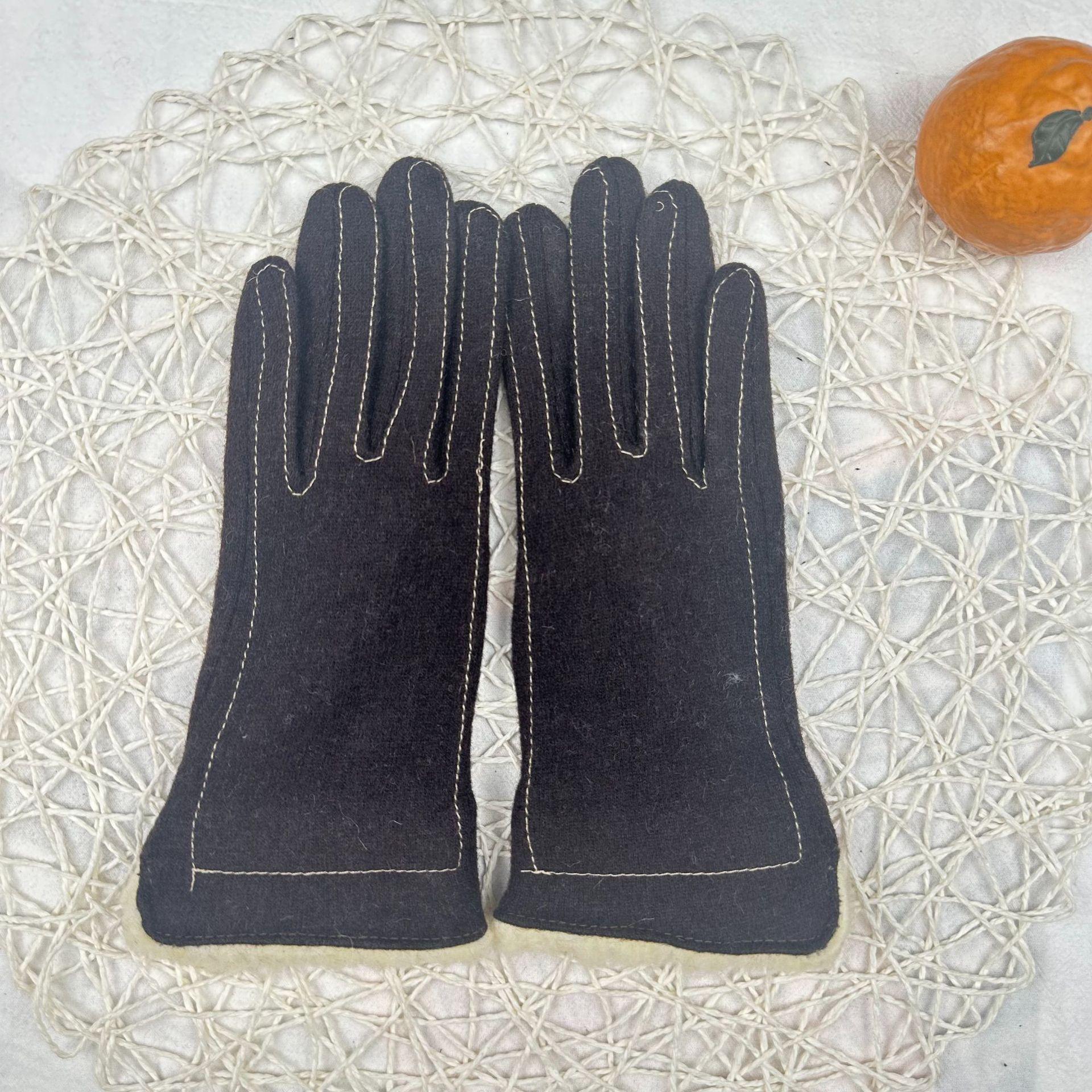 

Перчатки женские бархатные теплые и холодные перчатки милые сенсорные овечьи перчатки для езды на лыжах темно-коричневого