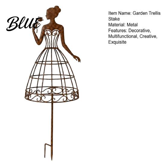 Romantic Plant Stand for Climbing Flowers Vintage Lady Garden Trellis Stake Rustic Art Decor Yard Elegant Woman Silhouette Artistic Female