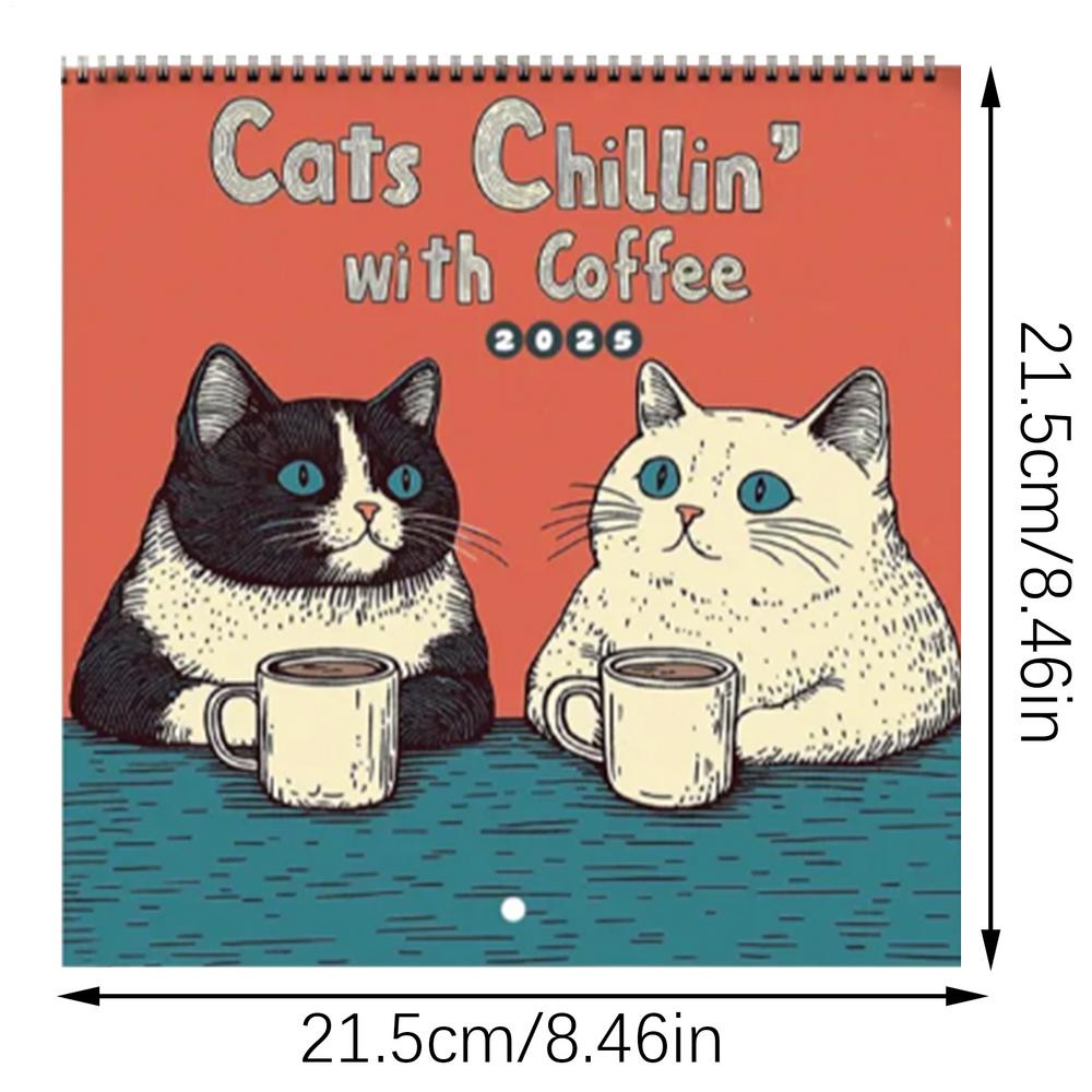 2025 Calendar Cat Design Hangable Calendar 12-Month 2025 Monthly Weekly Planner Calendar Wall Calendar for Bedroom Study Room