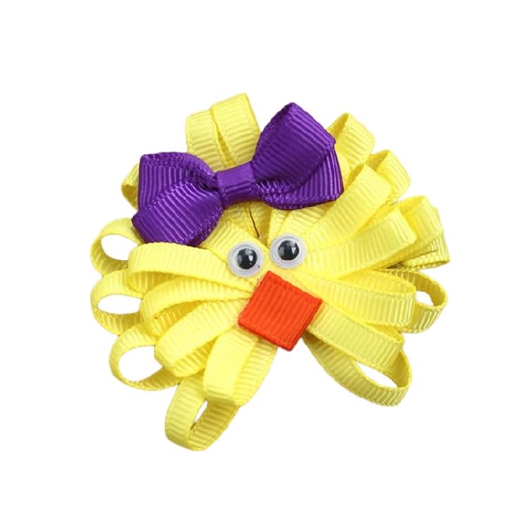 Lovely Hair Barrette Easter Festival Bunnies/Chick Hair Clip with Bowknot For Little Girl and Adult Holiday Theme Headwear