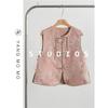 2025 Spring Medium Button Vest Clip Small Outer Wear Top Pink Jacquard Vest