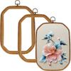 3 Peças Bastidores de Bordado Bastidores de Costura Encaixados Bastidor Retrô para Ponto Cruz com Argolas para Pendurar Argola Decorativa para Ponto Cruz Prático