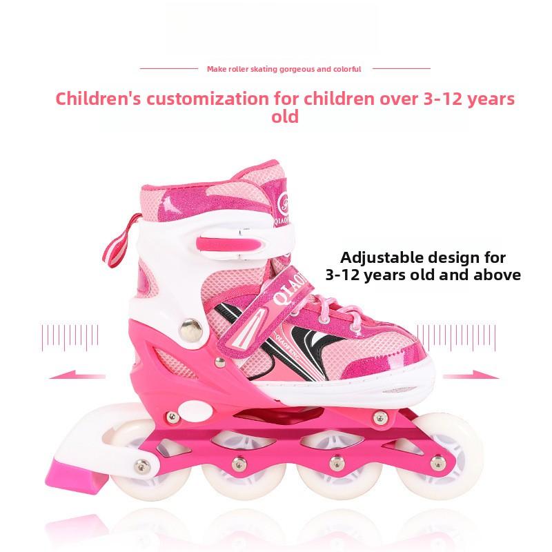New Four-wheel Flash Roller Skates Single-row Roller Skates Children's and Men's Training Skates
