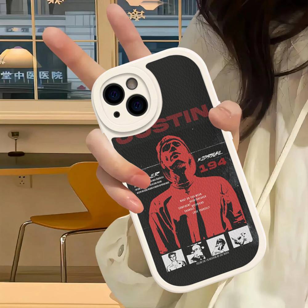 Funda de Cuero para Teléfono Justin B-Bieber Cantante Para IPhone 16 15 14 16E 13 12 11 Pro Max Plus