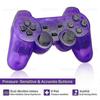 Kabelloser PS2-Controller mit Dual-Shock-Vibration - USB/Bluetooth-Gamepad für PlayStation 2/PC (Transparentes Design + 10m Reichweite)_CD