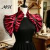 Mode Halsdekor Vintage Viktorianisches Rüschen Schulterumhang Schal, Gotischer Falscher Kragen Schulterwickel Verstellbares Band Krawatte Capelet mit für Cosplay Kostüm
