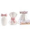 Creative Ceramic Bow Flower Vase: Decorative Hydroponic Holder for Office and Home