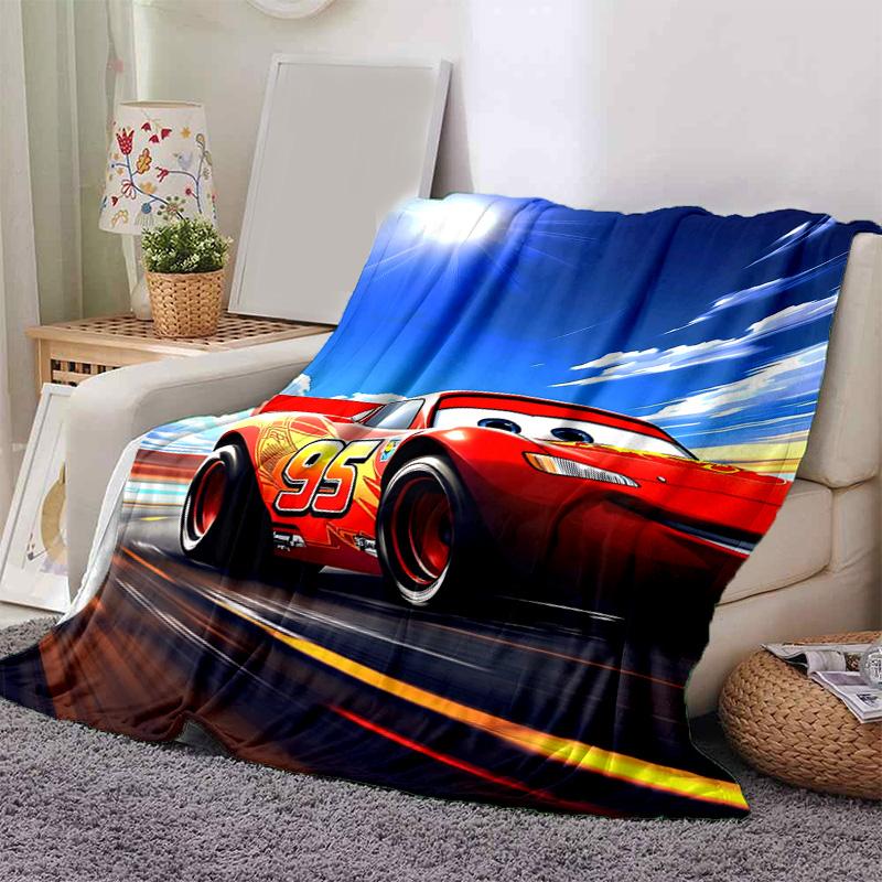 1pc Mcqueen Adventure Flannel Blanket Soft Warm Throw Blanket for Bedroom Living Room Bed Travel Camping Picnic Gift. M730063