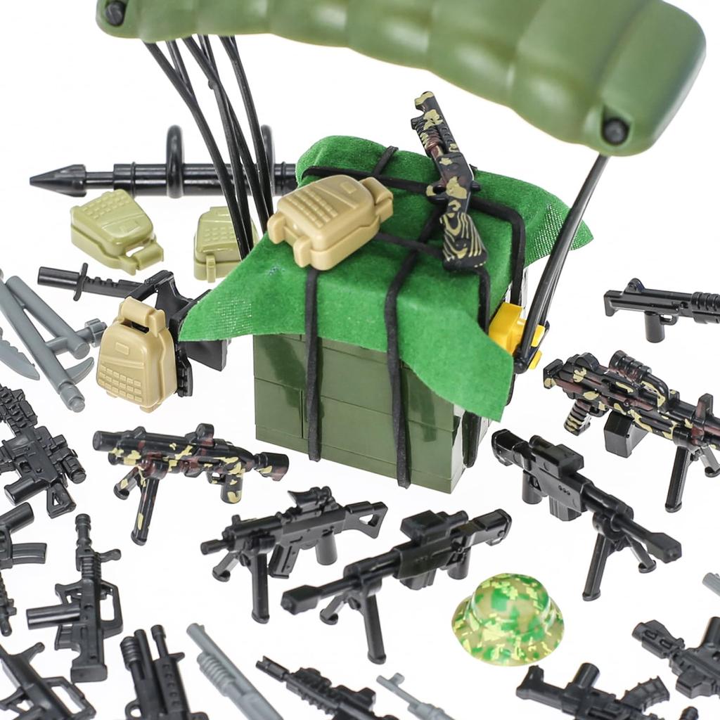 BrickBounty 180 Pieces Weapons Machine Guns Rifles Compatible with Major Brand Minifigures Military Bases Toys Soldiers WWII Modern SWAT Combat
