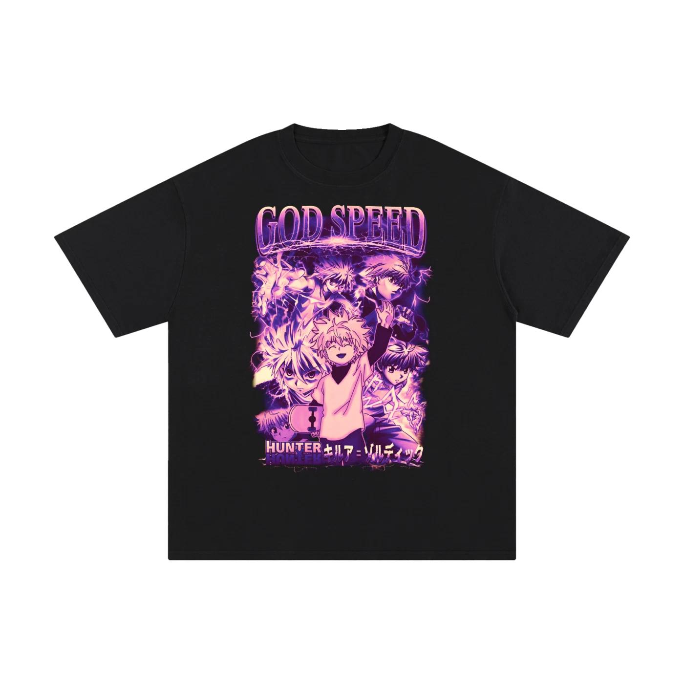 Killua Zoldyck Anime Graphic Tee Oversized T-Shirt Hunter X Hunter Black Tee. 130