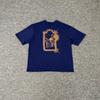 Herren locker geschnittenes Baumwoll-T-Shirt mit gesticktem Buchstaben-Design Lässige Streetwear Herbst