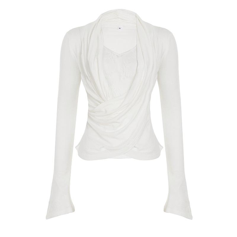 

Облегающие топы, Новинки ранней весны, Сексуальные красотки Футболки с длинным рукавом L белый