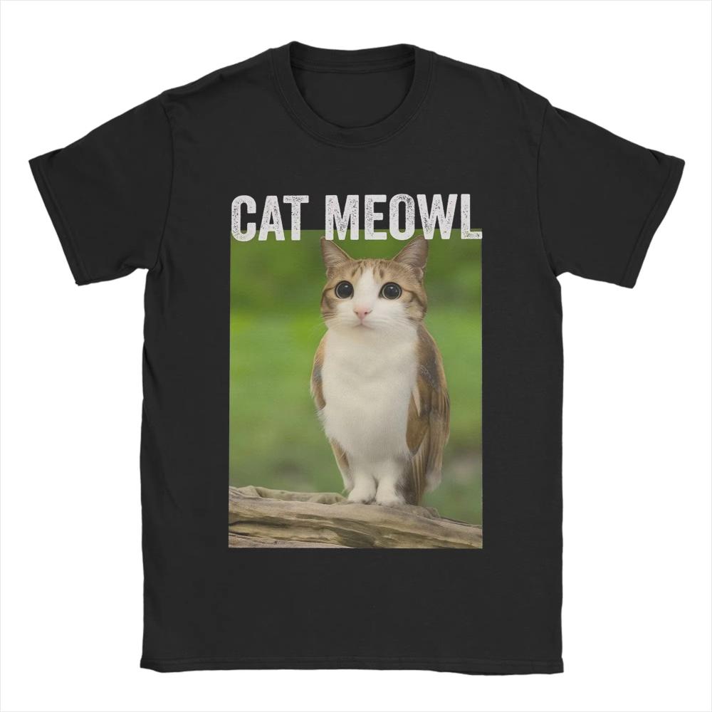 Im A New Soul Meowl Cat Owl Meme Cotton Printed TShirts Unisex Women Cool Cotton Tees O Neck Short Sleeve T Shirt Summer Tops