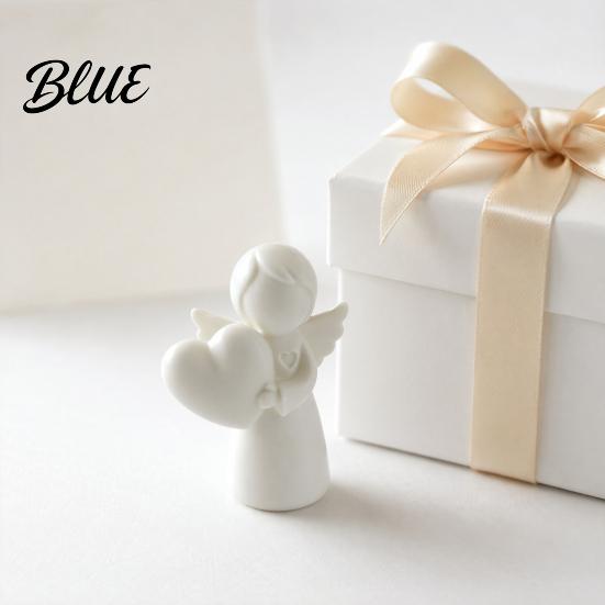 Small Angel Sculpture Mini Love Heart Figurine 3D Printed White Statue Modern Statue Decoration for Mother's Day Valentine's Christmas Gift