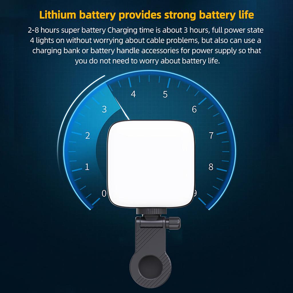 4.5W Pocket Photography Lamp Bi color LED Light Portable Vlog Light 3000K 9900K Color Temperature Dimmable with 2000mAh