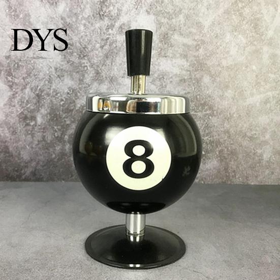 Ashtray Ash Case Large Windproof Heat Resistant Three Bayonets with Lid Tray Fashion Pool Billiard Ball Design Ornament for Bar Desktop