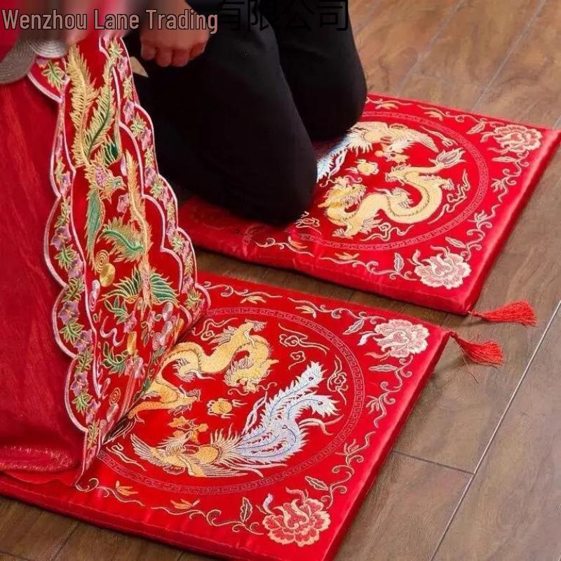 Double Happiness Wedding Kneeling Pad Set – Red Sitting Cushion for Tea Ceremony and Worship Rituals