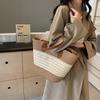 Korean Style Handbag for Women New Trendy Winter Simple and Fashionable Straw Woven Beach Niche Handbag