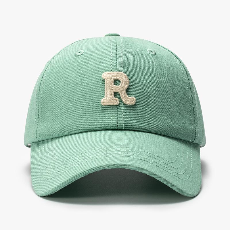 Koreanischer Stil Buchstabe R Baseballkappe Frühling Sommer Damen Zopfhüte Herren Baseballkappe Baumwolle Outdoor Einfache Schirmkappe Freizeitkappe Neu