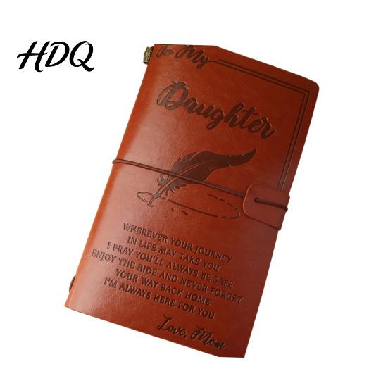 Faux Leather Diary Journal Notebook Loose-Leaf Refillable Cover with Elastic Flexible Writing