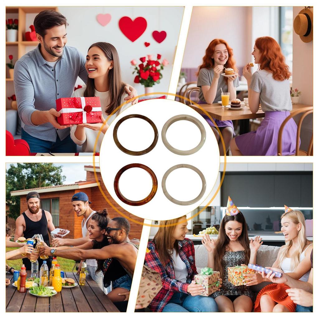 4 szt. Bransoletka w osobowym zimnym stylu, damska, minimalistyczna, szykowna, akrylowa, z wzorem marmuru, retro, na co dzień, randki, spotkania