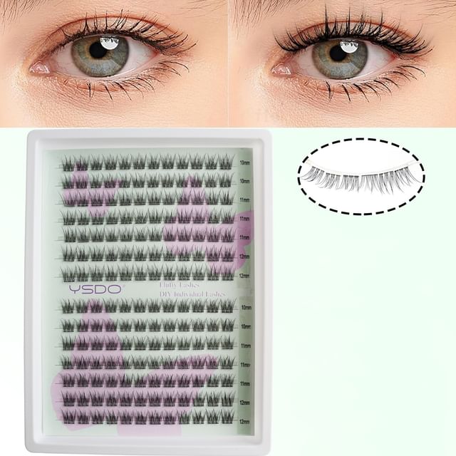 Lashie - Набор Кластерных Накладных Ресниц 14P-MIX - 168 Pcs