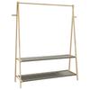 Clothes Rack with Shelves 132 X 45.5 X 150.5 Cm Bamboo