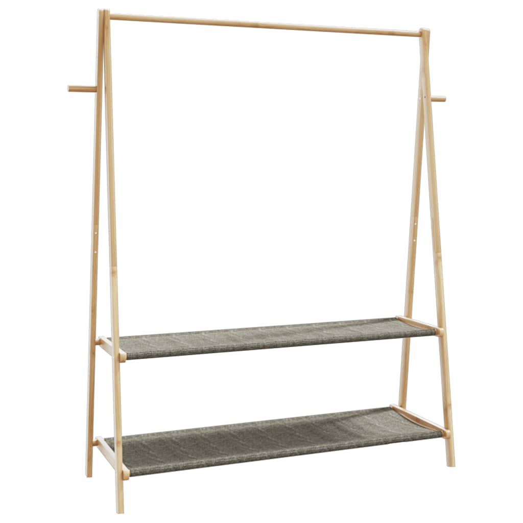 Clothes Rack with Shelves 132 X 45.5 X 150.5 Cm Bamboo