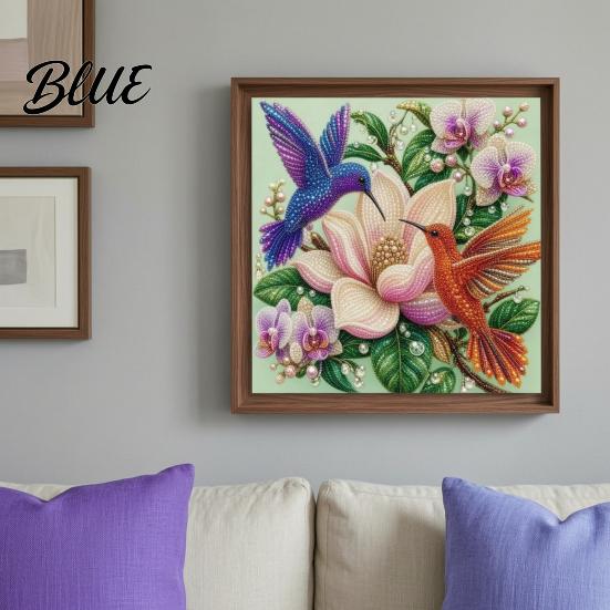 Faux Pearl Painting Craft Set Flower Bird Art Kit Kit Hummingbird DIY Sparkling 3D Wall