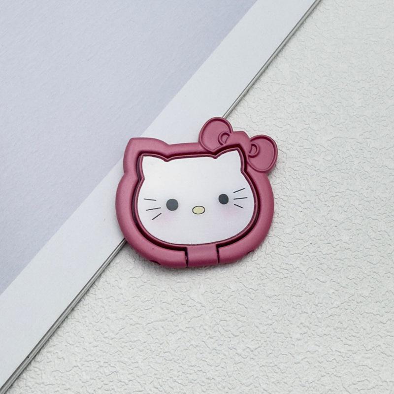 Cartoon Cat Phone Ring Stand with Magnetic Suction and Desktop Back Sticker