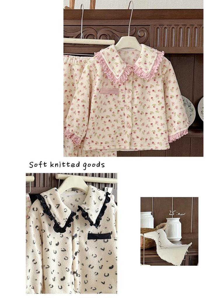 88231 Girls' Fleece Pajama Set: Autumn/Winter 2025, Cozy Homewear for Small & Medium Children