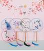 Chinese Embroidered Eight-Petal Round Dance Fan with Tassel - Perfect for Hanfu and Qipao Costumes