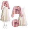 Women's Christmas Red Sweater and Camisole Dress Set - Slimming Two-Piece Autumn/Winter Outfit